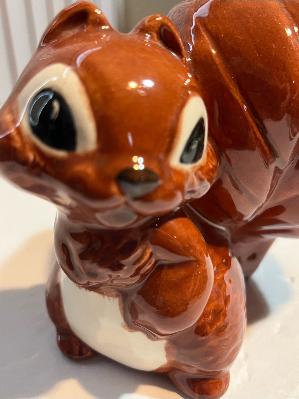 Vintage Ceramic Squirrel Figurine planter-anthropomorphic Decor granny